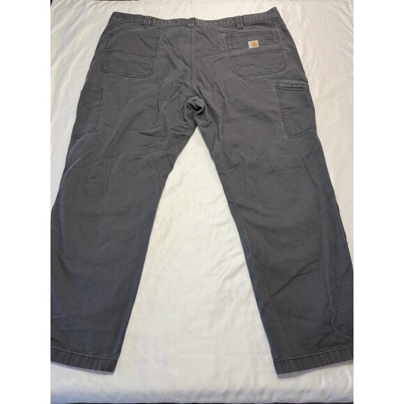 Carhartt Gray Double Knee Regular Loose Fit BN2802-M Work Duck Pants 46x32 - Picture 12 of 13